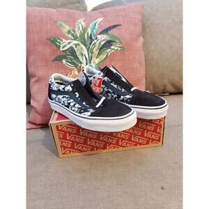 Vans Reverse Floral Black White Old Skool Women's Sz 6.5
